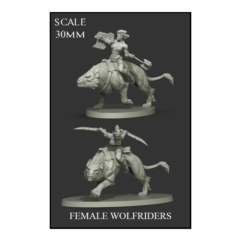 Female Wolfriders - 2 miniatures