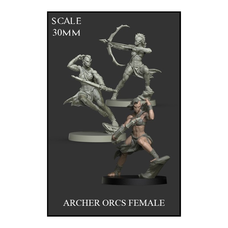 Archer Orcs Female - 3 miniatures