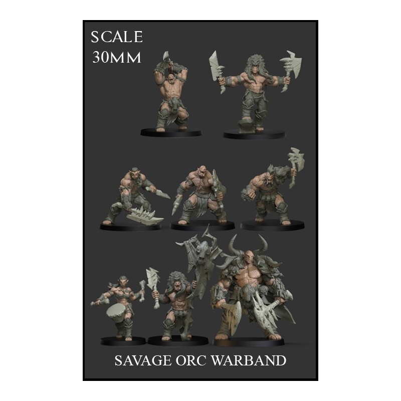Savage Orc Warband 8 Miniatures