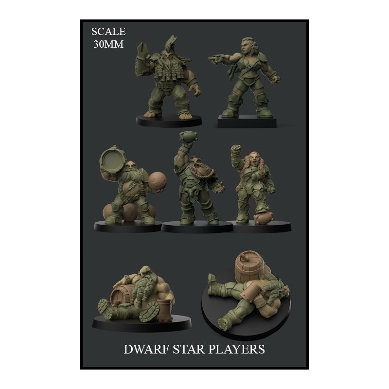 Dwarf Star Players - 7 miniatures