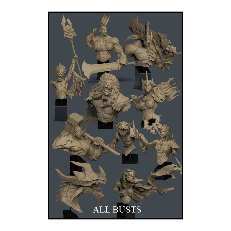 All Busts Orc Warband - 10 Busts
