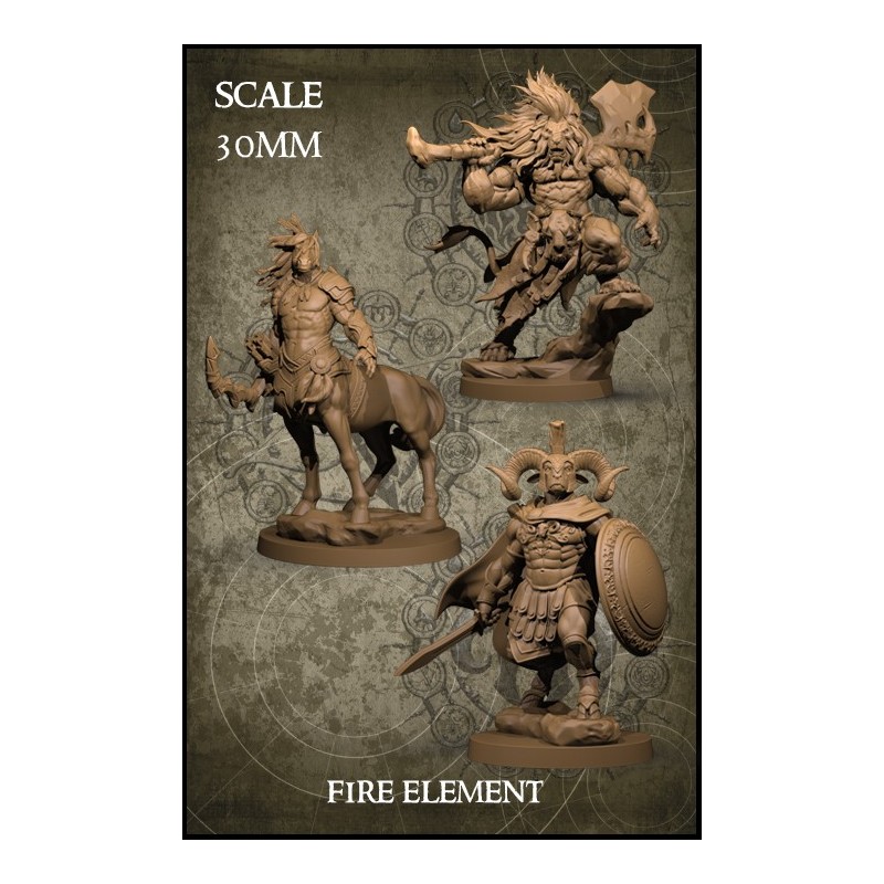 Fire Element - 3 miniatures  30mm scale