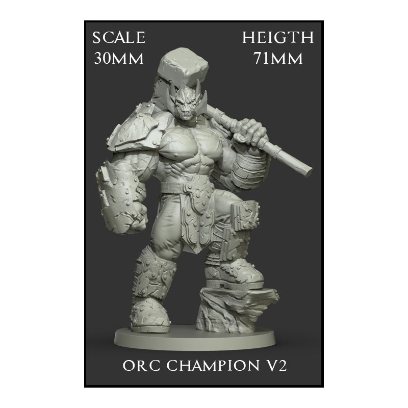 Orc Champion V2 Scale 30mm - 1 miniatura
