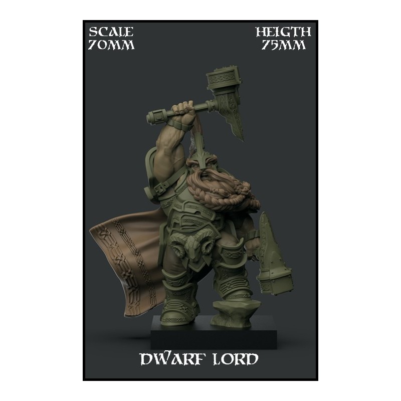 "Dwarf Lord" Character 70mm Scale - 1 miniature