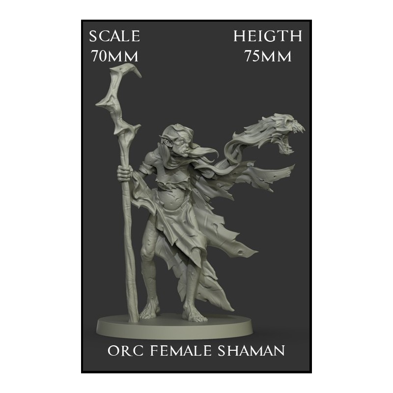 Orc Female Shaman Scale 70mm
