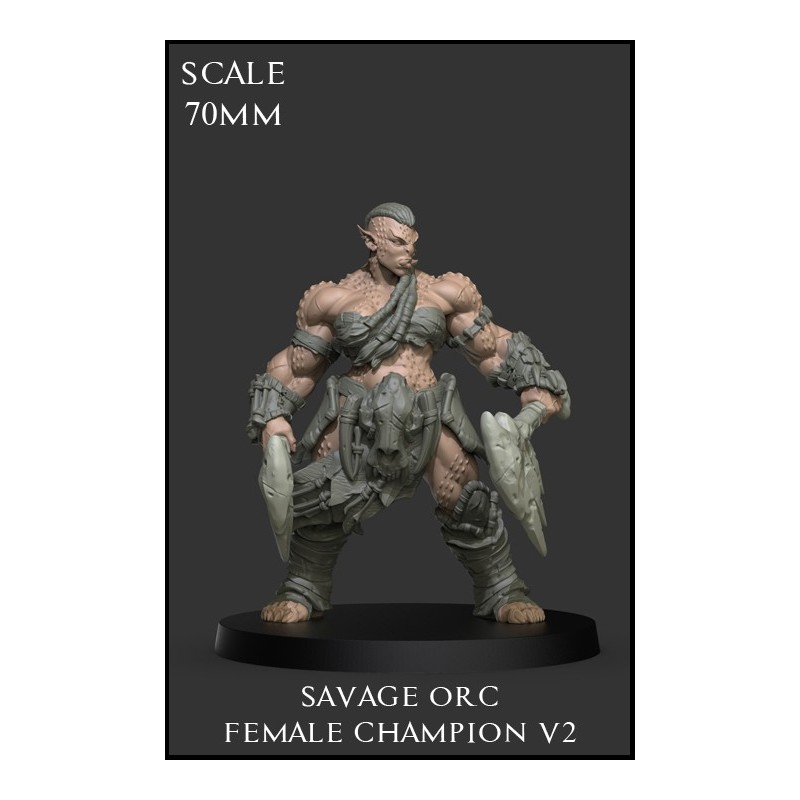 "Savage Orc Female Champion V2" 70mm Scale - 1 miniatura