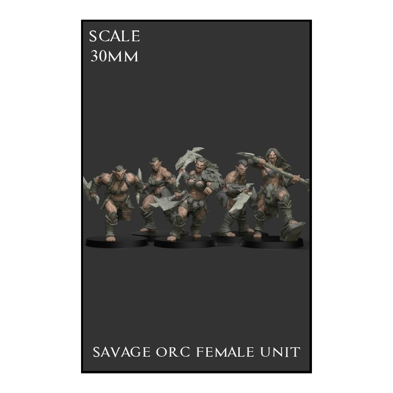 Savage Orc Female Unit - 5 miniaturas