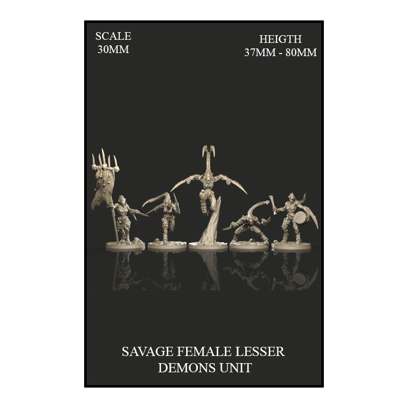 Savage Female Lesser Demons Unit - 5 miniaturas