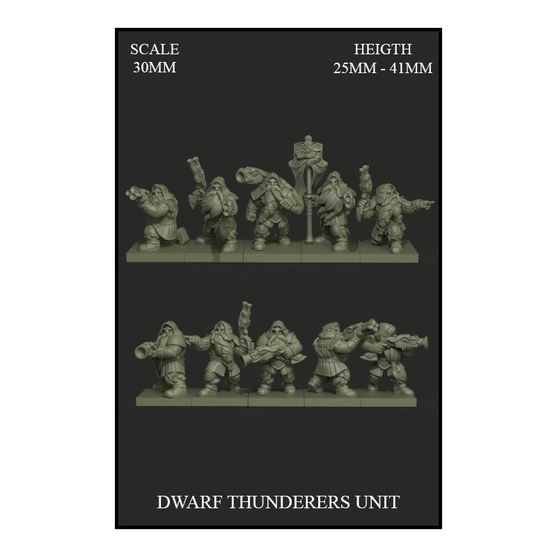 Dwarf Thunderers Unit - 10 miniatures