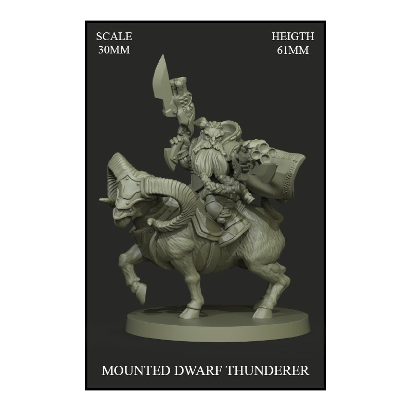 Mounted Dwarf Thunderer 30mm - 1 miniature
