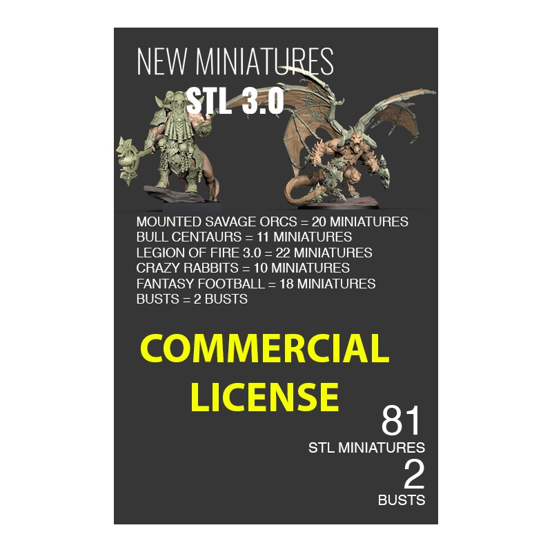 COMMERCIAL LICENSE NEW MINIATURES STL 3.0