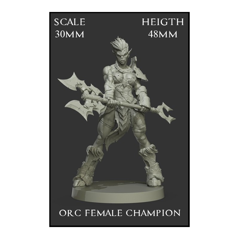 Orc Female Champion Scale 30mm - 1 miniatura