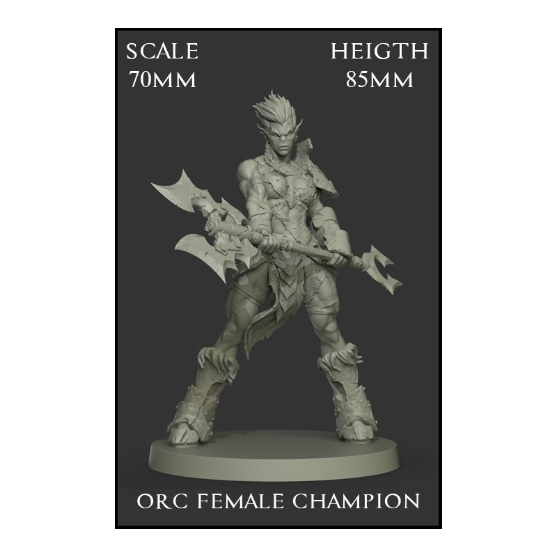 Orc Female Champion Scale 70mm - 1 miniature