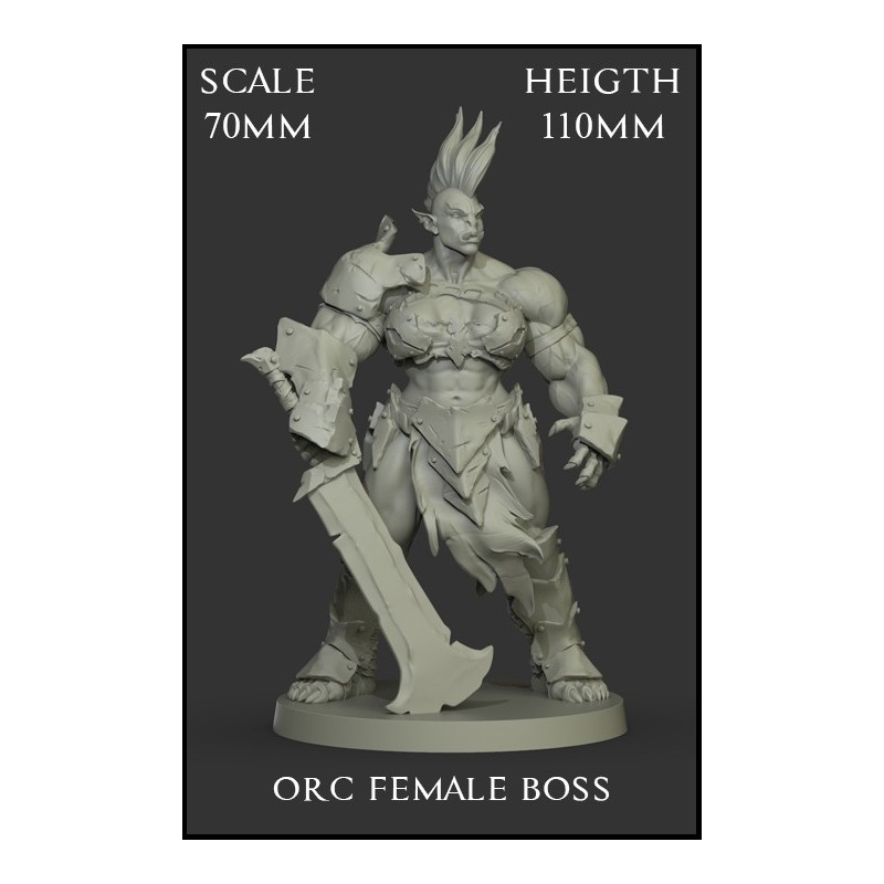 Orc Female Boss Scale 70mm - 1 miniatura