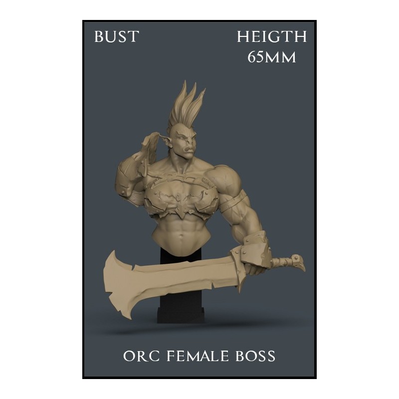 Orc Female Boss Bust