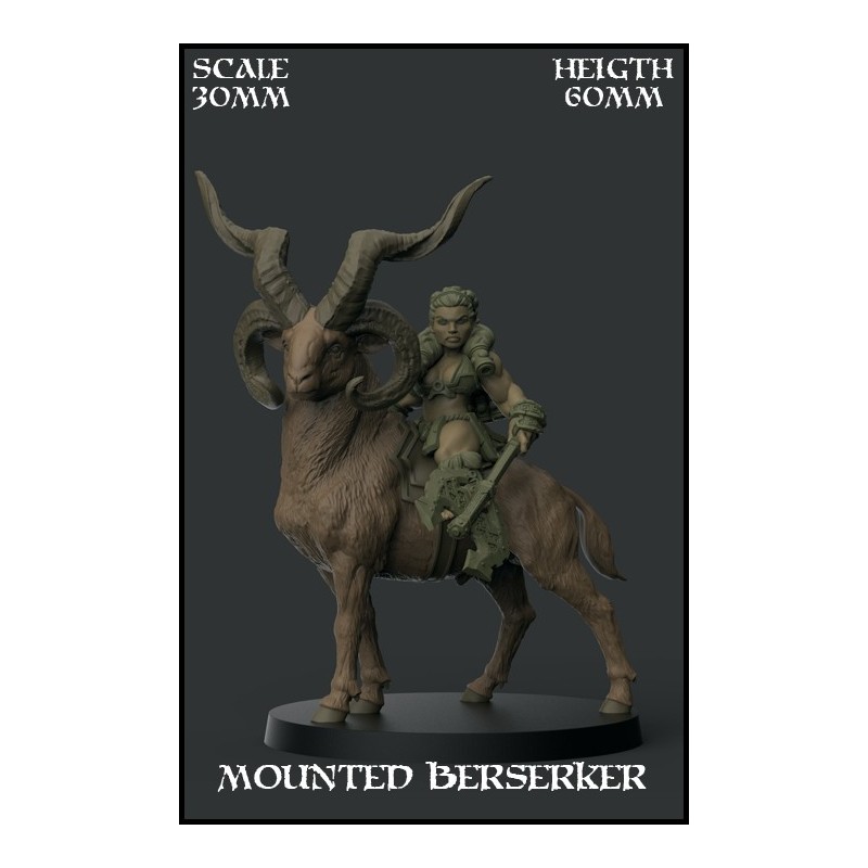 "Mounted Berserker" Special Character 30mm Scale - 1 miniatura