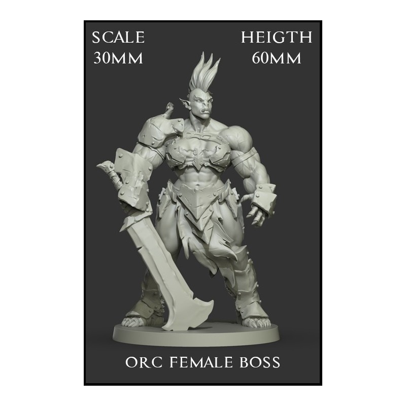 Orc Female Boss Scale 30mm - 1 miniatura